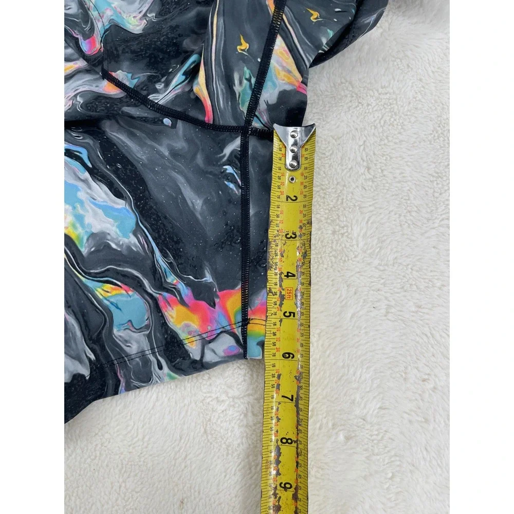 Birddogs Boom Gym Shorts Mens XL Grey Rainbow Marble Psychedelic Lined 6 Inseam